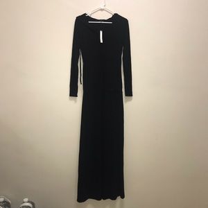 PattyBoutik Hoodie Pocket Blouson Maxi Dress
